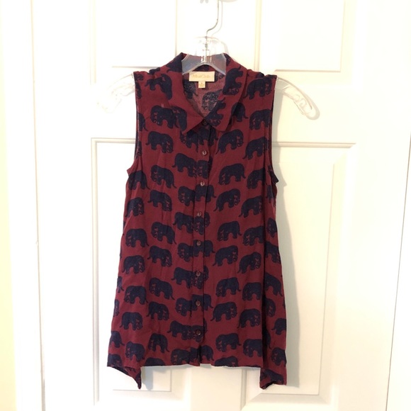 Modcloth Tops - MODCLOTH Elephant Print Sleeveless Trapeze Top
